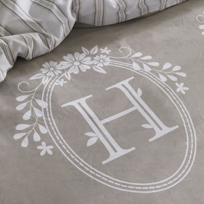 PARURE DE LIT TODAY - HOUSSE DE COUETTE 220X240 + 2 TAIES D OREILLER 63X63 - 100% COTON 57 fils - Berenice