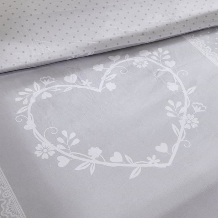 PARURE DE LIT TODAY - HOUSSE DE COUETTE 220x240 + 2 TAIES D OREILLER 65X65 - 100% COTON 57 fils - Constance