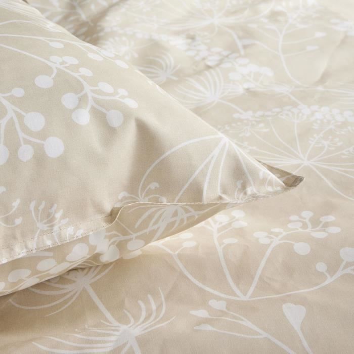Parure de lit - TODAY - Sunshine - 0.2 imprimé floral - 2 personnes - 220 x 240 cm - 100% Coton 57 fils