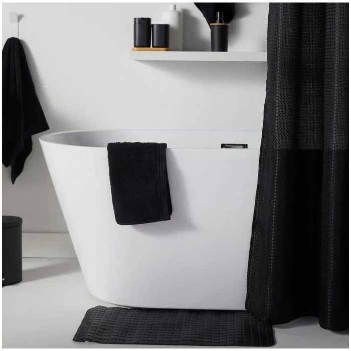 Set de douche - TODAY - UTILITY - Panier, tapis, rideau - Black