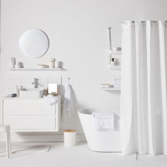Lot de 6 acc SDB - TODAY - UTILITY - Dist savon, gobelet, porte-brosse a dents, porte savon, brosse WC, poubelle - White