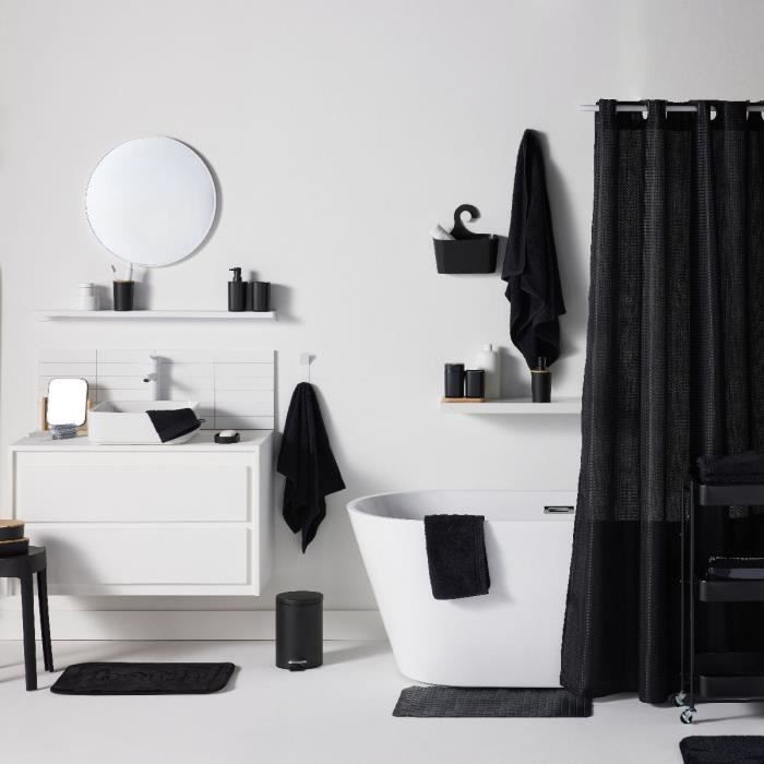 Tapis de bain mémoire de forme - TODAY - UTILITY - 40 x 60 cm - Black