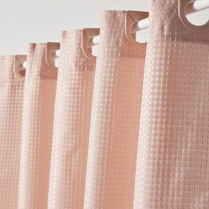 Rideau de douche gauffré - Pink - Polyester - 180 x 200 cm - 12 crochets - UTILITY - TODAY