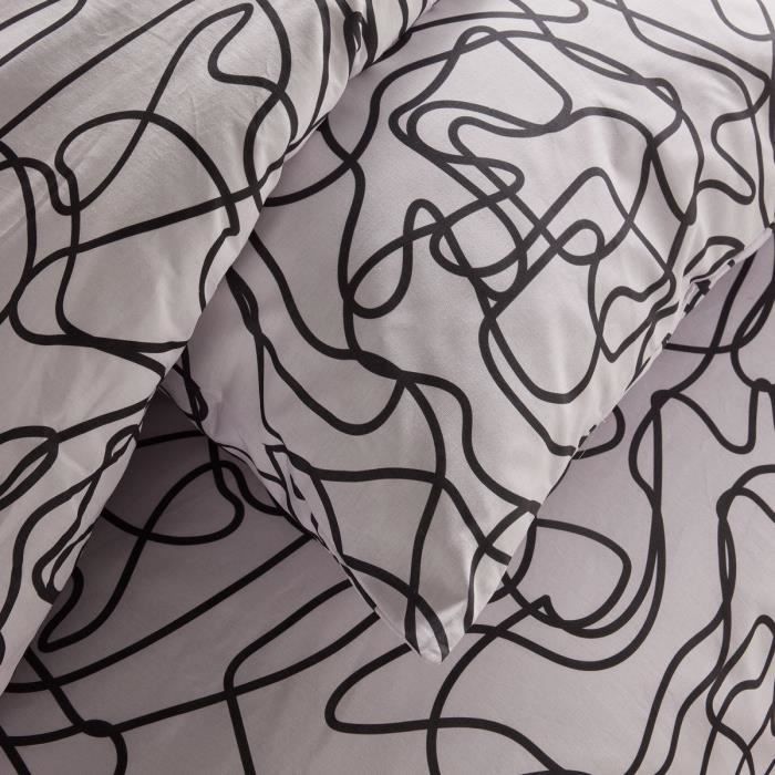 Parure de lit - TODAY Crazy - Imprimé Graphique - 2 personnes - 220 x 240 cm - Blanc