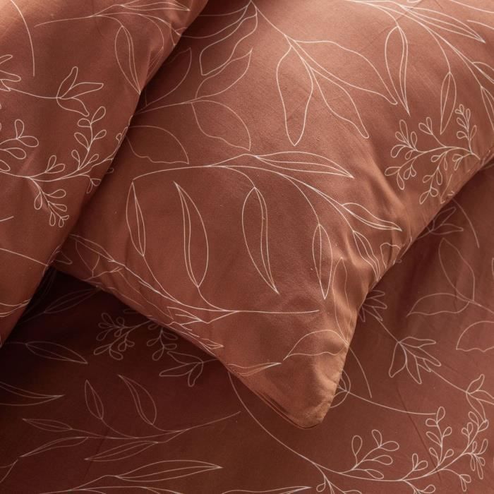 Parure de lit - TODAY Crazy - Imprimé Floral - 2 personnes - 220 x 240 cm - Orange