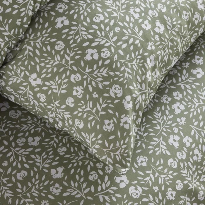 Parure de lit - TODAY Crazy - Imprimé Floral - 2 personnes - 220 x 240 cm - Vert