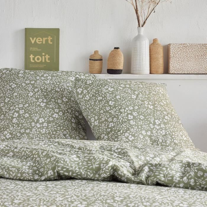 Parure de lit - TODAY Crazy - Imprimé Floral - 2 personnes - 220 x 240 cm - Vert