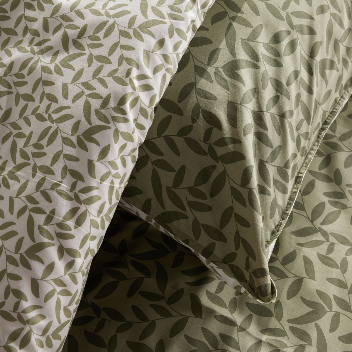 Parure de lit - TODAY - Sunshine - 2 personnes - 220 x 240 cm - Coton imprimé floral vert