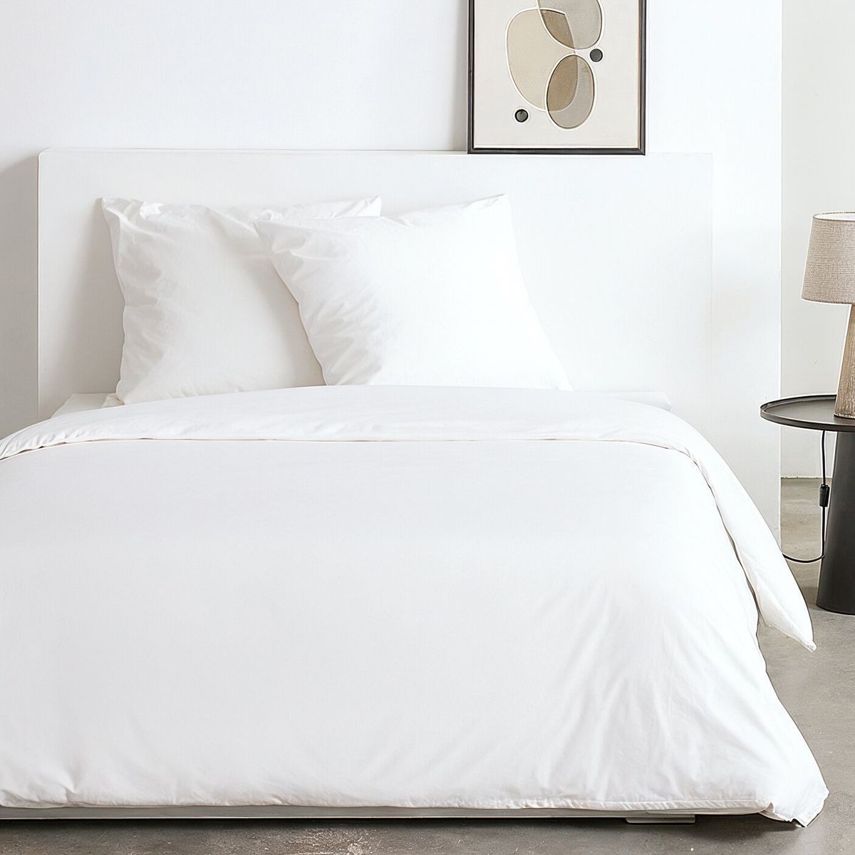 Parure de lit - TODAY - Essential - 2 personnes - 220 x 240 cm - Effet lavé blanc