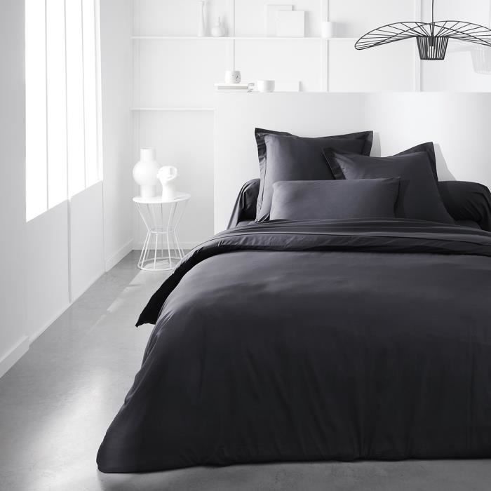 Taie d'oreiller TODAY Essential - 63 x 63+5 cm - 100% Coton uni - Noir
