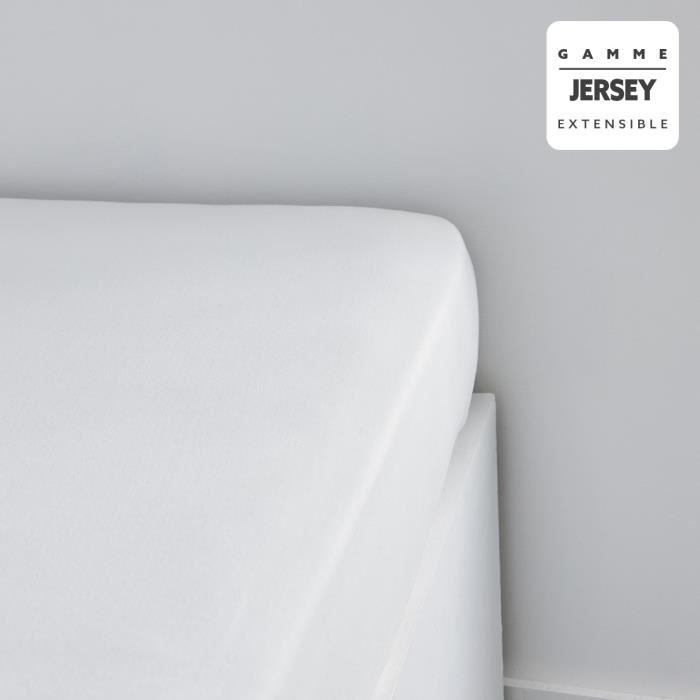 Drap housse TODAY Essential - 140 x 190+25 cm - 1 personne - 100% Coton jersey - Craie