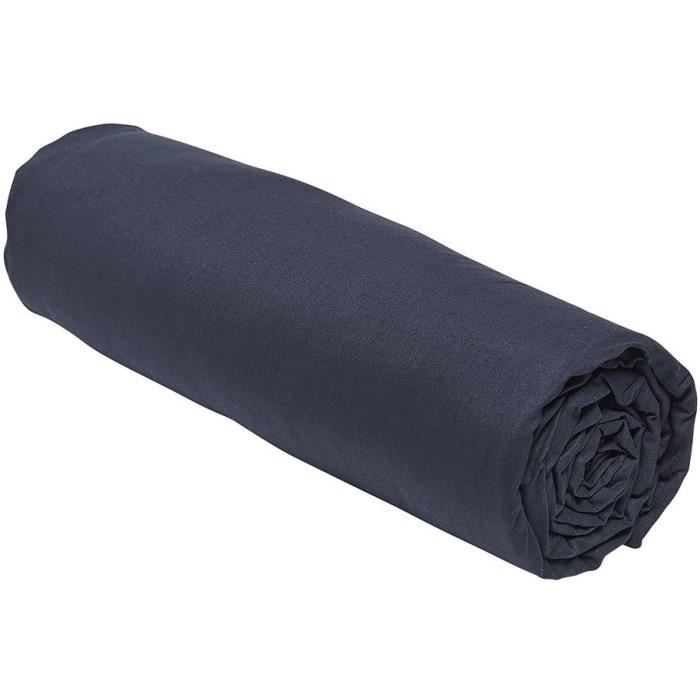 Drap housse - TODAY - 160 x 200 cm + 30 cm - Coton - Organic Navy