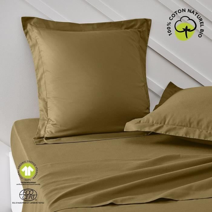 Taie d'oreiller - TODAY - 63 x 63 cm - Coton bio - Certifié GOTS - oeko-Tex