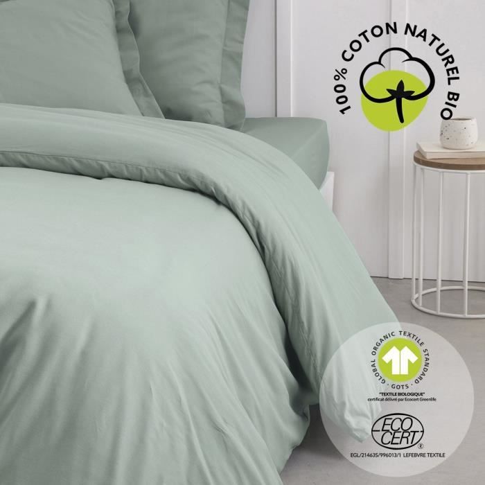 Housse de couette -- TODAY - 220 x 240 cm - Coton - Organic Celadon
