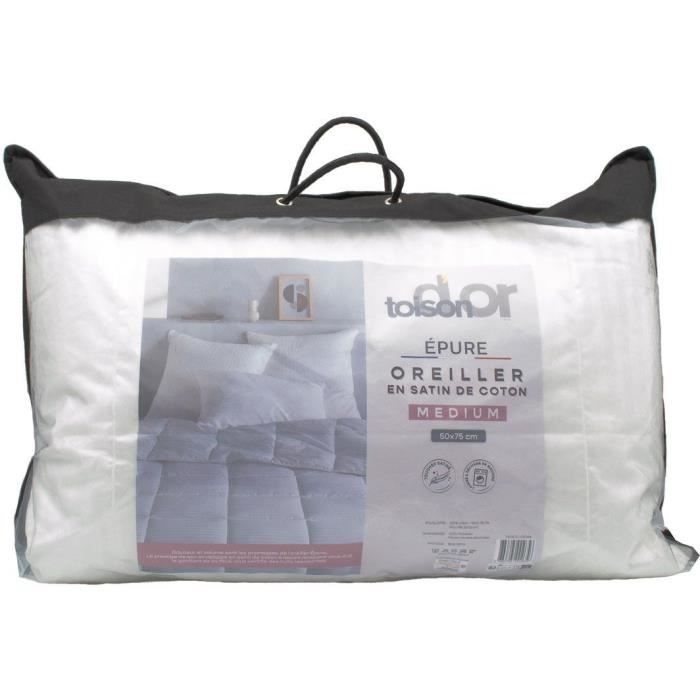 TOISON D'OR - Oreiller - Epure - Confort médium - 50x75cm - Blanc