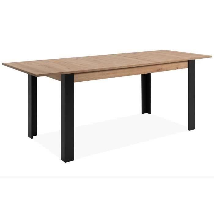 Table a manger extensible - 150-200 x 75 x 80 cm - chene noir - TOLOSA