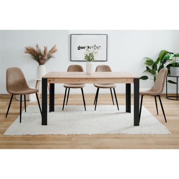 Table a manger extensible - 150-200 x 75 x 80 cm - chene noir - TOLOSA