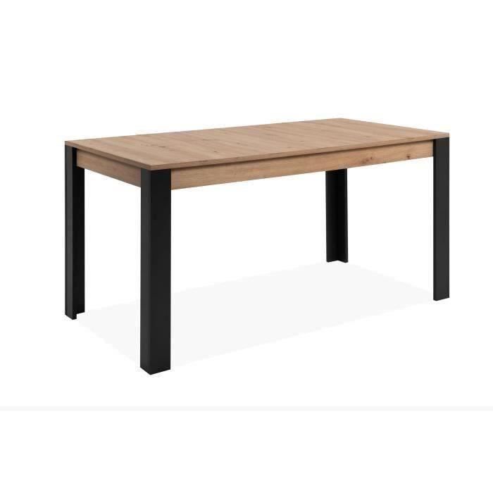 Table a manger extensible - 150-200 x 75 x 80 cm - chene noir - TOLOSA