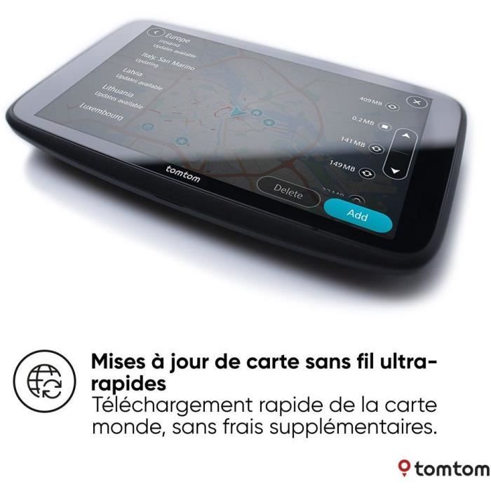 Navigateur GPS pour voiture TOM TOM GO Superior avec Ècran HD 7 et cartes du monde