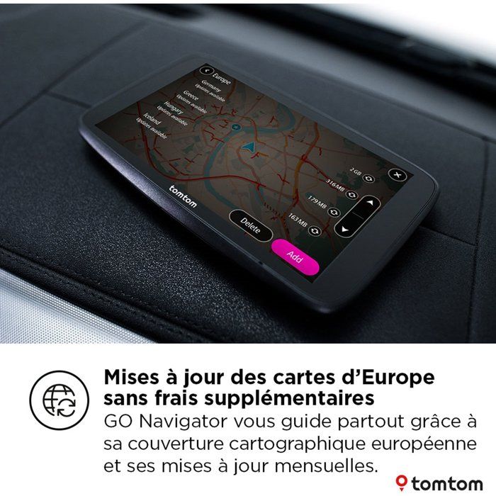 TomTom - GO Navigator 7 - GPS Voiture - 7 pouces - TomTom Traffic - Fixation Magnétique - Carte Europe