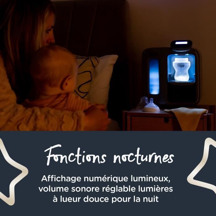 TOMMEE TIPPEE Préparateur biberons rapide, Perfect Prep Day and Night, filtre antibactérien, affichage numérique et nocturne