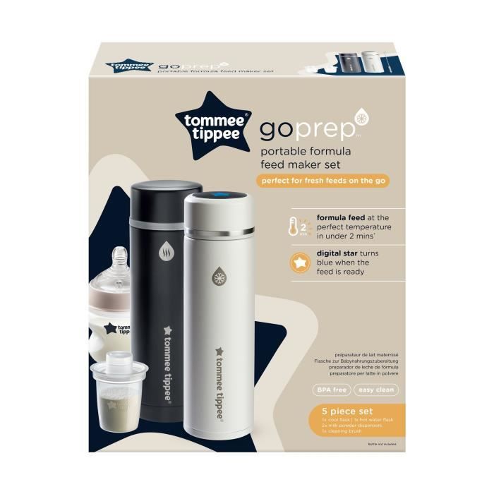 TOMMEE TIPPEE Goprep, kit de prÈparation de biberons en 2 minutes, thermos refroidisseur, Ècran LED
