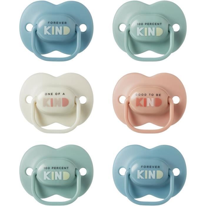 Sucettes - TOMMEE TIPPEE - 6-18 Mois - Lot de 6 - Forme Orthodontique SymÈtrique, Silicone sans BPA
