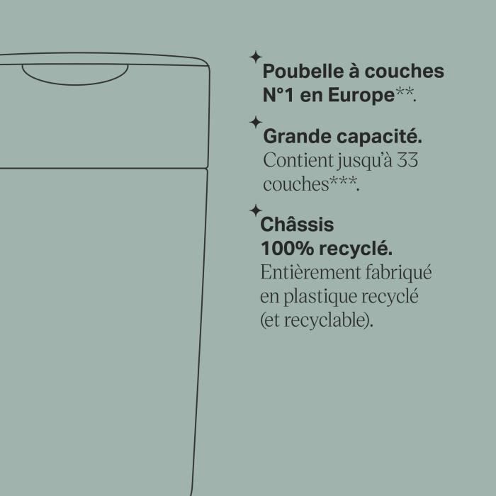 Tommee Tippee Poubelle a Couches Twist & Click Protection Anti-Odeurs, Inclut 1x Cassette avec Film Multicouche AntibactÈrien - Rose