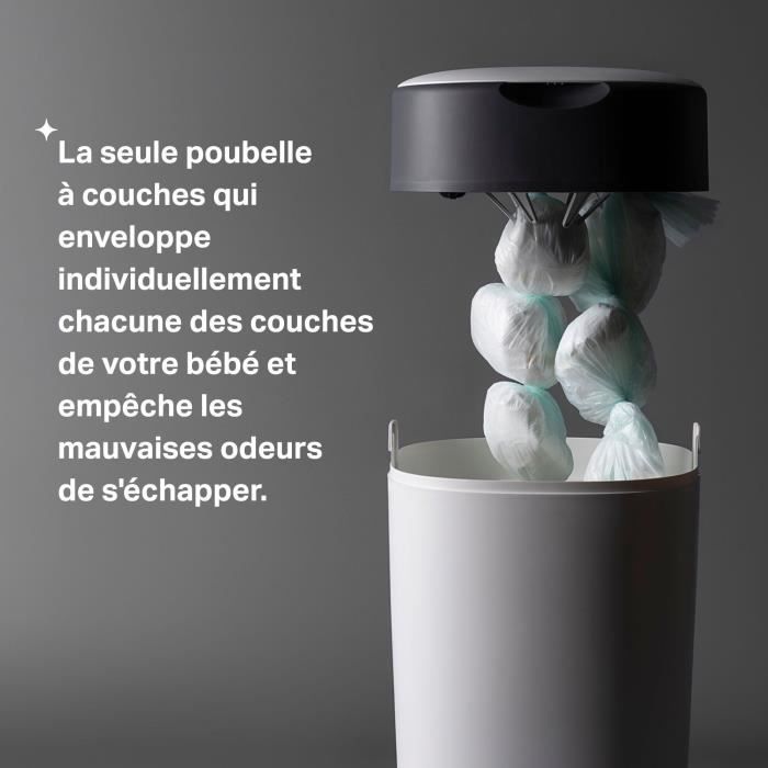 Tommee Tippee Poubelle a Couches Twist & Click Protection Anti-Odeurs, Inclut 1x Cassette avec Film Multicouche AntibactÈrien - Rose