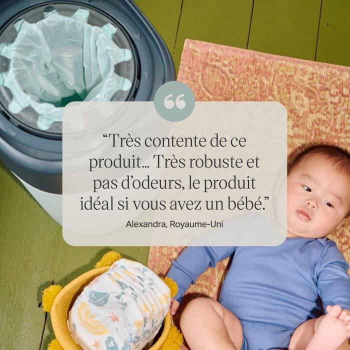 TOMMEE TIPPEE - Recharges pour poubelles a couches - Twist & Click - Film multicouche antibactérien - Pack de 12