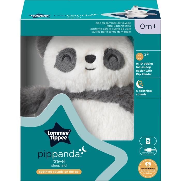 Mini Peluche - TOMMEE TIPPEE - Pippo Le Panda - Aide au sommeil nomade - 6 sons - Rechargeable par USB - Lavable en machine