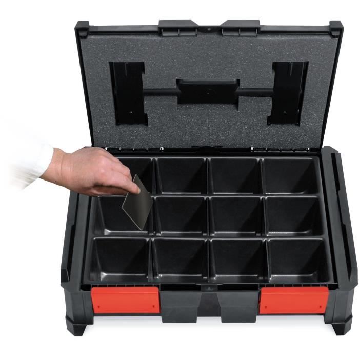 Insert modulable - TOOD - 3 a 12 compartiments - Pour coffret professionnel - Emboîtable - 40x30x7 cm