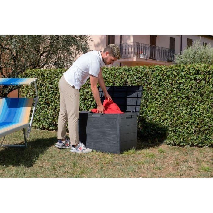 Coffre de rangement TOOMAX en résine 160 litres gris Woody's 77,5 x 44,5 x 52,7 cm