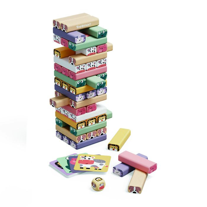 Tour a Bascule - TOP BRIGHT - Animaux - Couleurs - Jeu d'Adresse - Construction CrÈative