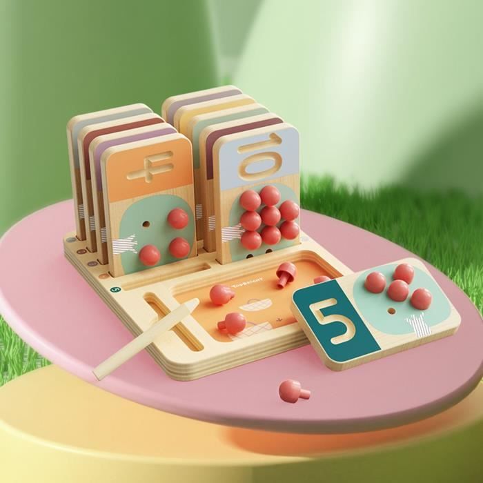 Arbre Fruiter EntraÓneur de Chiffres - TOP BRIGHT - Tableaux en Bois - Fruits a Piquer - …criture