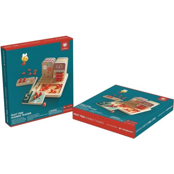 Arbre Fruiter EntraÓneur de Chiffres - TOP BRIGHT - Tableaux en Bois - Fruits a Piquer - …criture