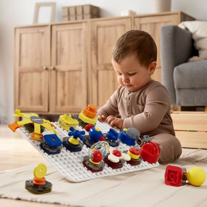Set Busy Board Delux - TOP BRIGHT - Cube et Planche - 15 Gadgets - Serrures - Klaxon - Boutons