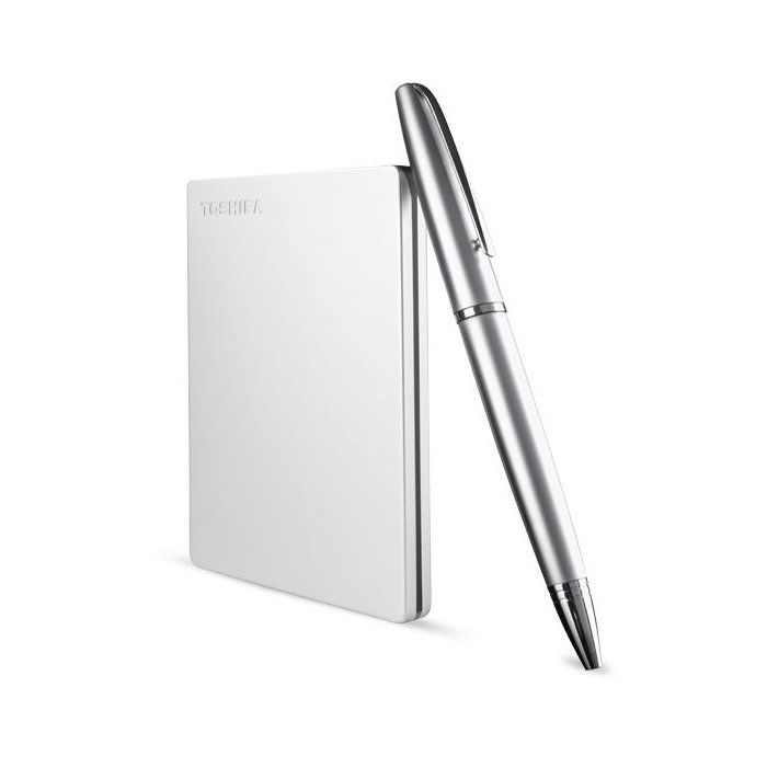 Disque dur externe - TOSHIBA - Canvio Slim - 2 To - Argent