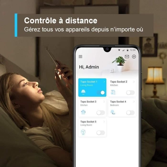 TP-Link Tapo Prise ConnectÈe WiFi, compatible avec Alexa et Google Home, Commande Vocale, ContrÙler a distance, Tapo P100(2-pack)