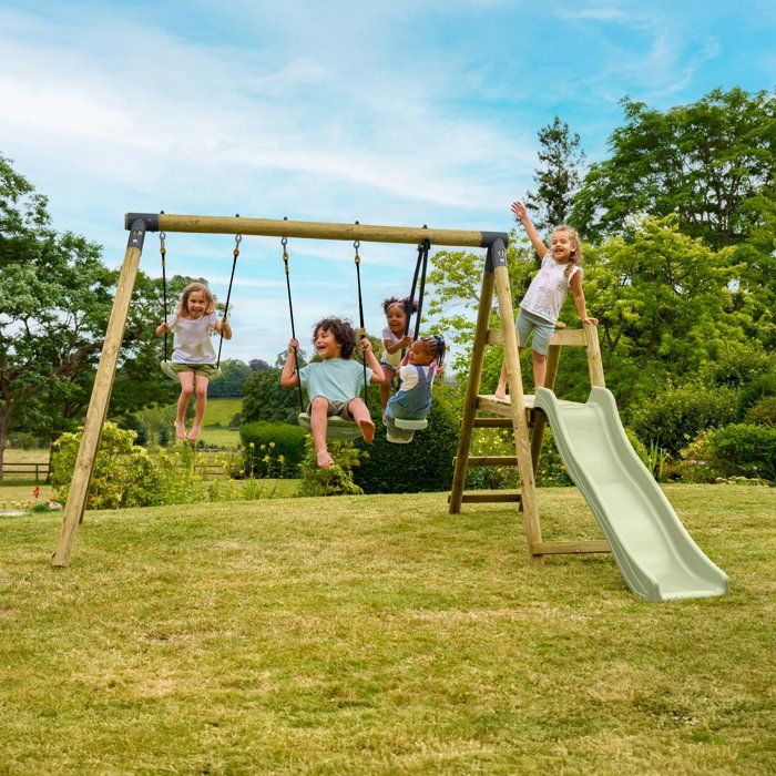 Portique balançoire - 3 agres avec toboggan - SHERWOOD AJONC - TP TOYS