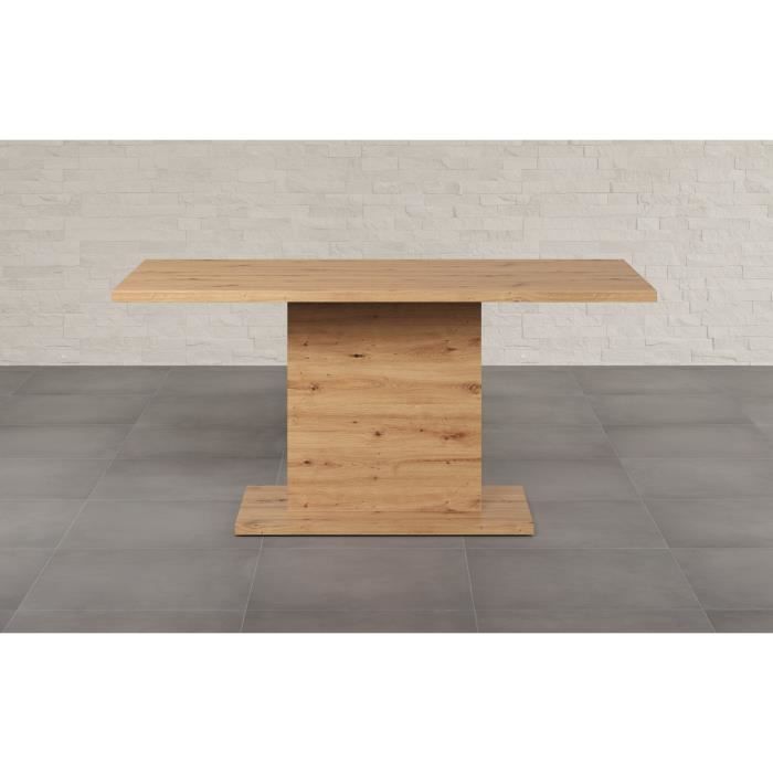 Table a manger fixe FOLLOW 6 personnes - MÈlamine chene artisan - L160 x P80 x H76 cm - TRENDTEAM