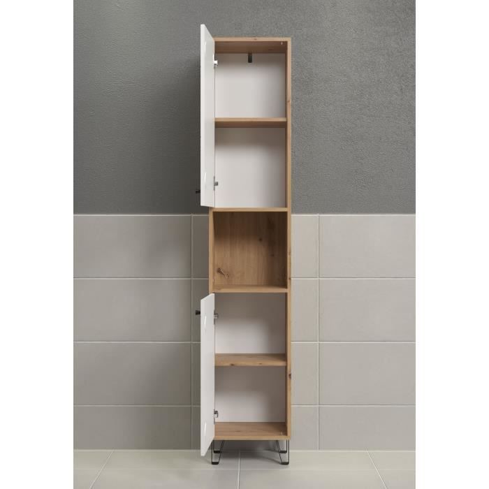 Armoire haute - TRENDTEAM - Série Touch - Blanc/Brun - 36 cm - 191 cm de hauteur