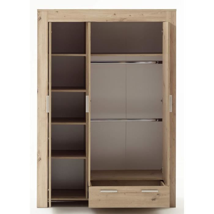 Chambre bÈbÈ Trio : Lit 70 x 140 cm + Commode a langer + Armoire AHOI - Chene - TREND TEAM