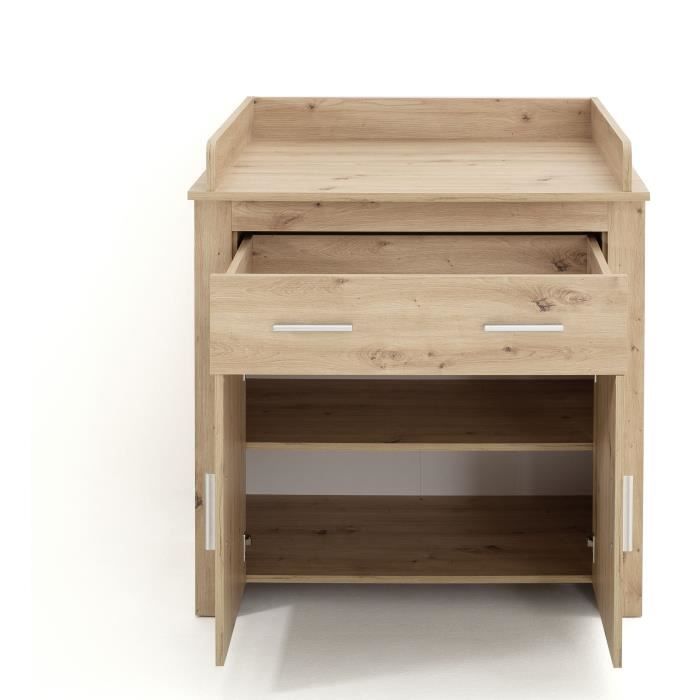 Chambre bébé Duo : Lit 70 x 140 cm + Commode a langer AHOI - Chene - TREND TEAM