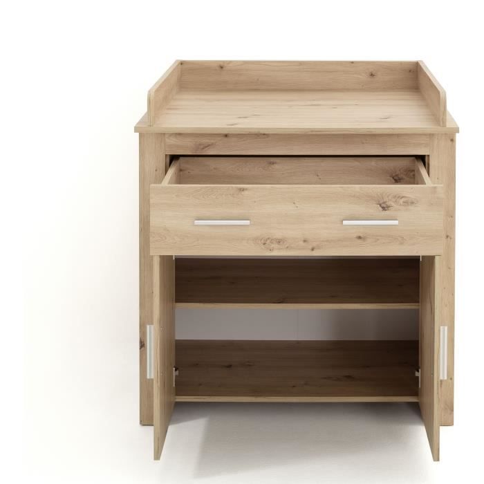 Chambre bÈbÈ Duo : Lit 70 x 140 cm + Commode a langer AHOI - Chene - TREND TEAM