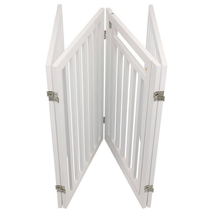 TRIXIE Barriere avec porte ajustable- (60-160cm) x 81 cm - Blanc - Pour chien