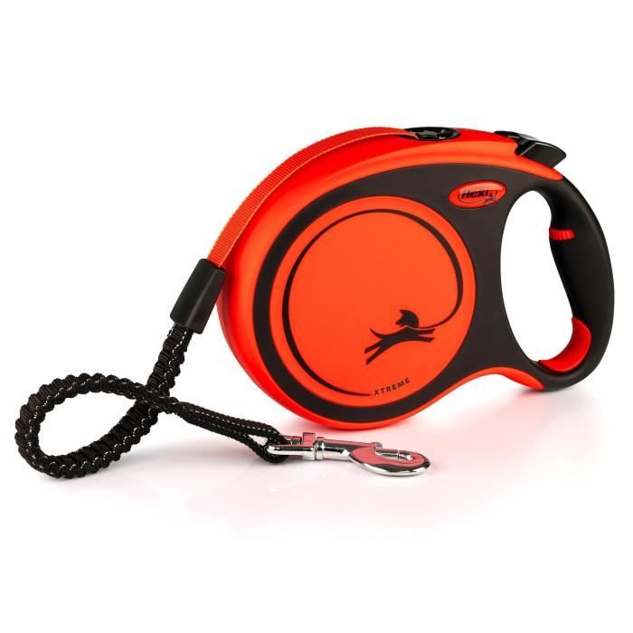 Laisse sangle TRIXIE flexi XTREME - Taille L - 8m - Noir et orange