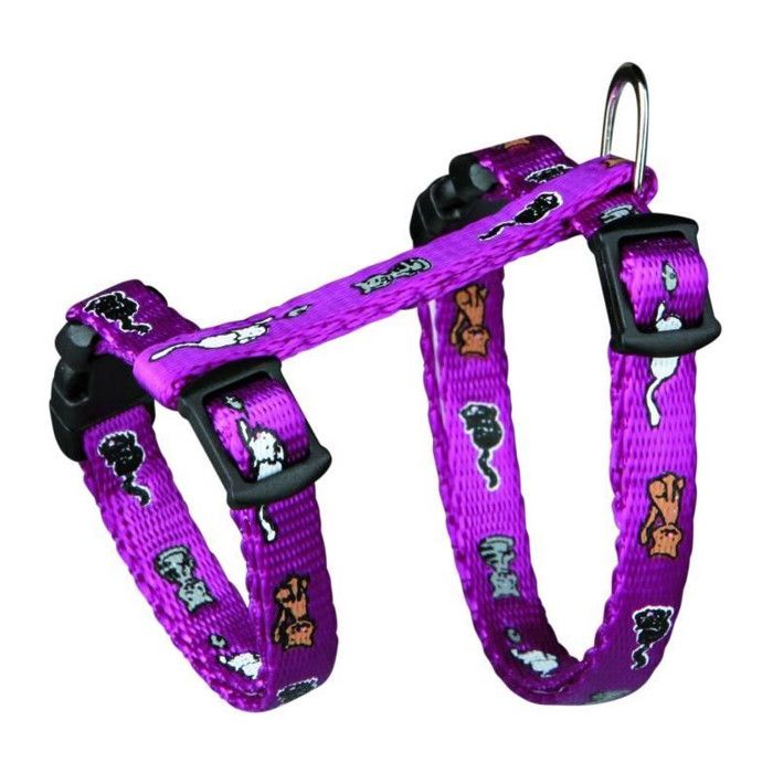 Harnais pour chatons - Nylon - 21-34 cm - Réglable - Diverses couleurs - Clips de fermeture