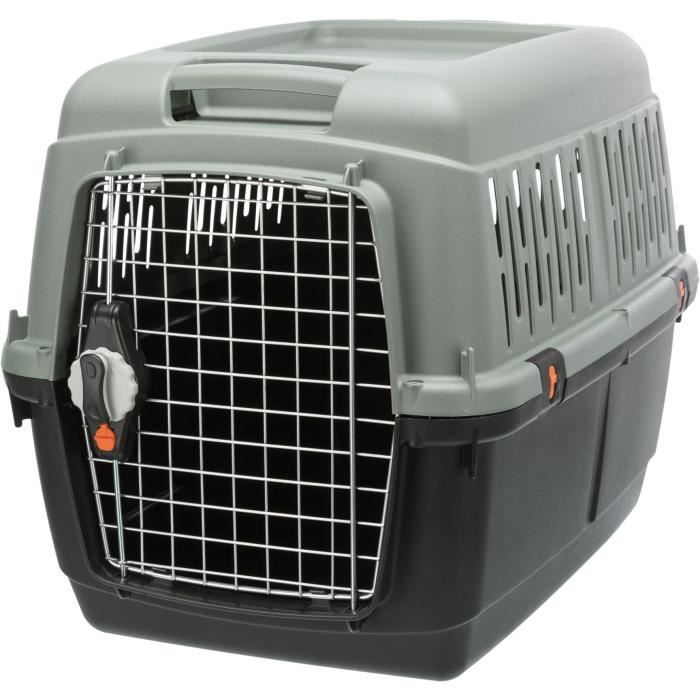 Box de transport - TRIXIE - Giona 4 - Recyclé - S / M : 50 x 51 x 70 cm - Anthracite / Gris-vert