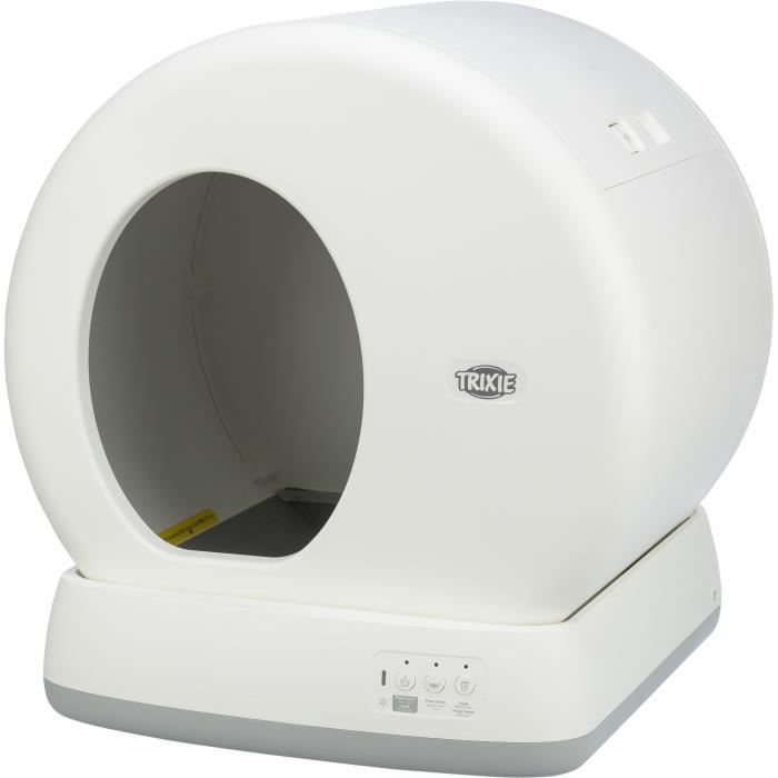 TRIXIE Bac a litiere automatique - Auto-nettoyant - Plastique - 53 × 55,5 × 52 cm - Blanc